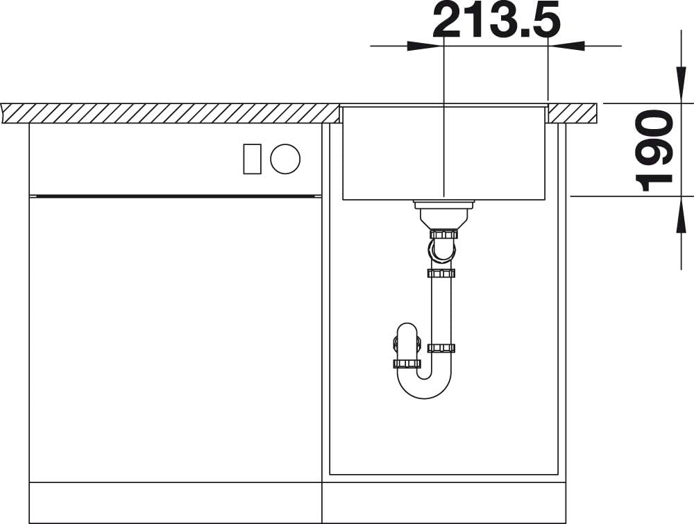 BLANCO SUBLINE 400-F | SILGRANIT anthrazit | Einbauart: Flächenbündig | ohne Ablauffernbedienung | 5