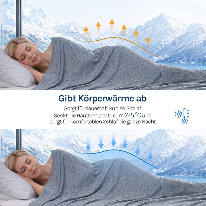WOLTU Sommerdecke Selbstkühlende Decke Mikrofaser Arc-Chill, Kühldecke mit Q-Max>0.45, Kühl und Haut