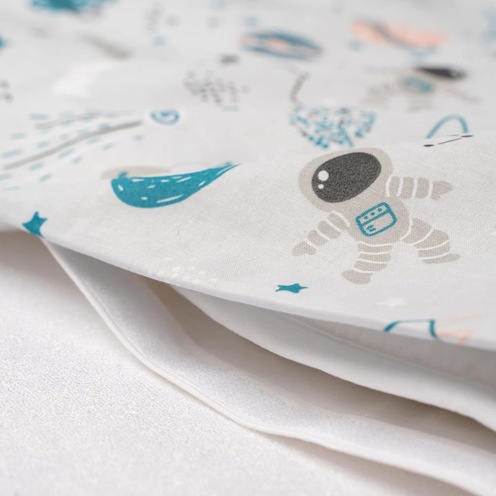 FlyIdeas Baby Bettwäsche Komplett Set 100x135 cm, 100% Reine Zert. Baumwolle Baby Decken Set mit Kis