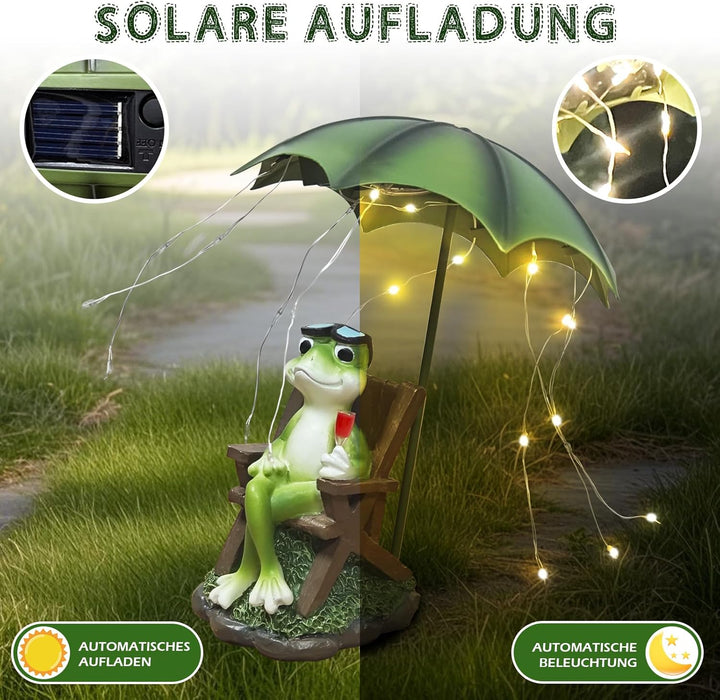 Solar Frosch Statuen Outdoor Garten Dekoration - Lustig Frösche In Den Hof Figuren Ornament mit Sola