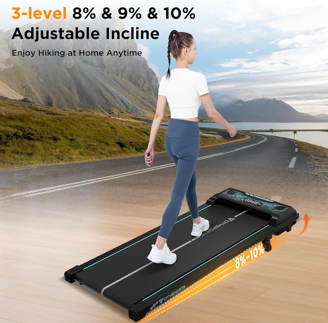 CITYSPORTS Laufband | Elektrisches Walking pad für Zuhause, Mit Bluetooth-Musikwiedergabefunktion, L