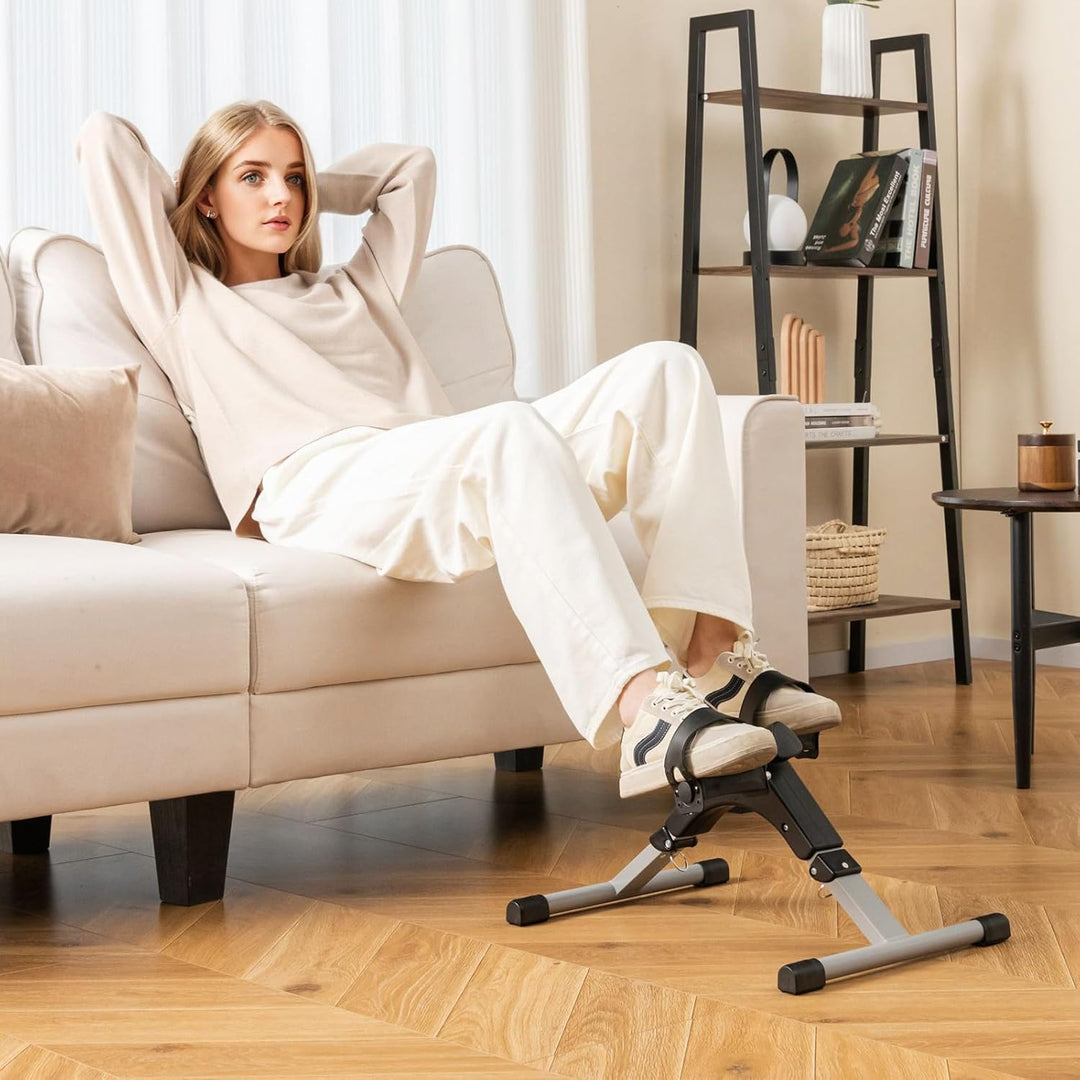 COSTWAY Pedaltrainer für Senioren, Arm und Beintrainer klappbar mit verstellbarem Widerstand & LCD-D