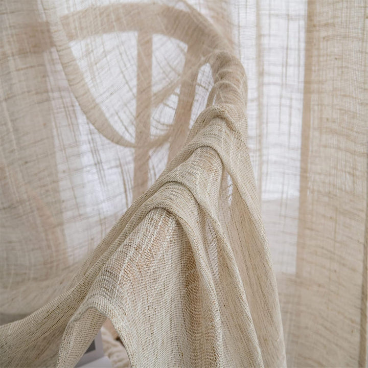 MIULEE Vorhang Gardinen Leinen mit ösen Voile Vorhänge Leinenoptik Gardinen Wohnzimmer Modern Fenste