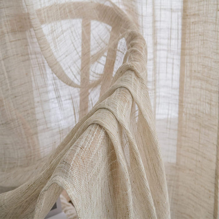 MIULEE Vorhang Gardinen Leinen mit ösen Voile Vorhänge Leinenoptik Gardinen Wohnzimmer Modern Fenste