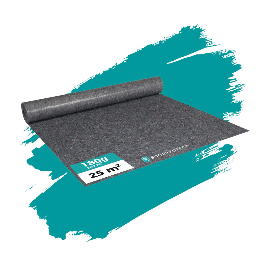 Abdeckvlies Renovierungsvlies Profi grau 1 x 25 m Malerabdeckvlies mit antirutsch Folie 180 g/m²