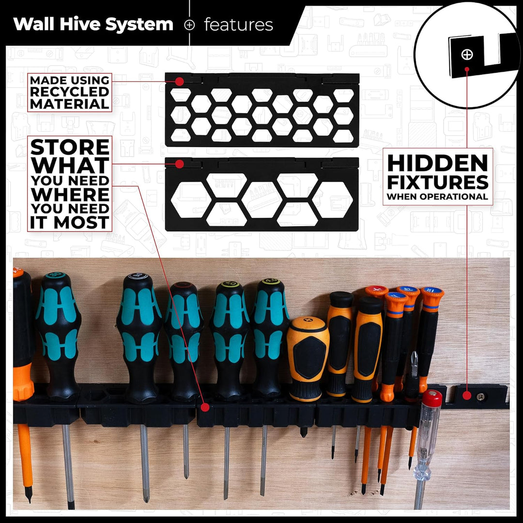 StealthMounts Wand-Hive-System, Schraubendreher-Regal, Aufbewahrungsregal für Handwerkzeug-Aufbewahr