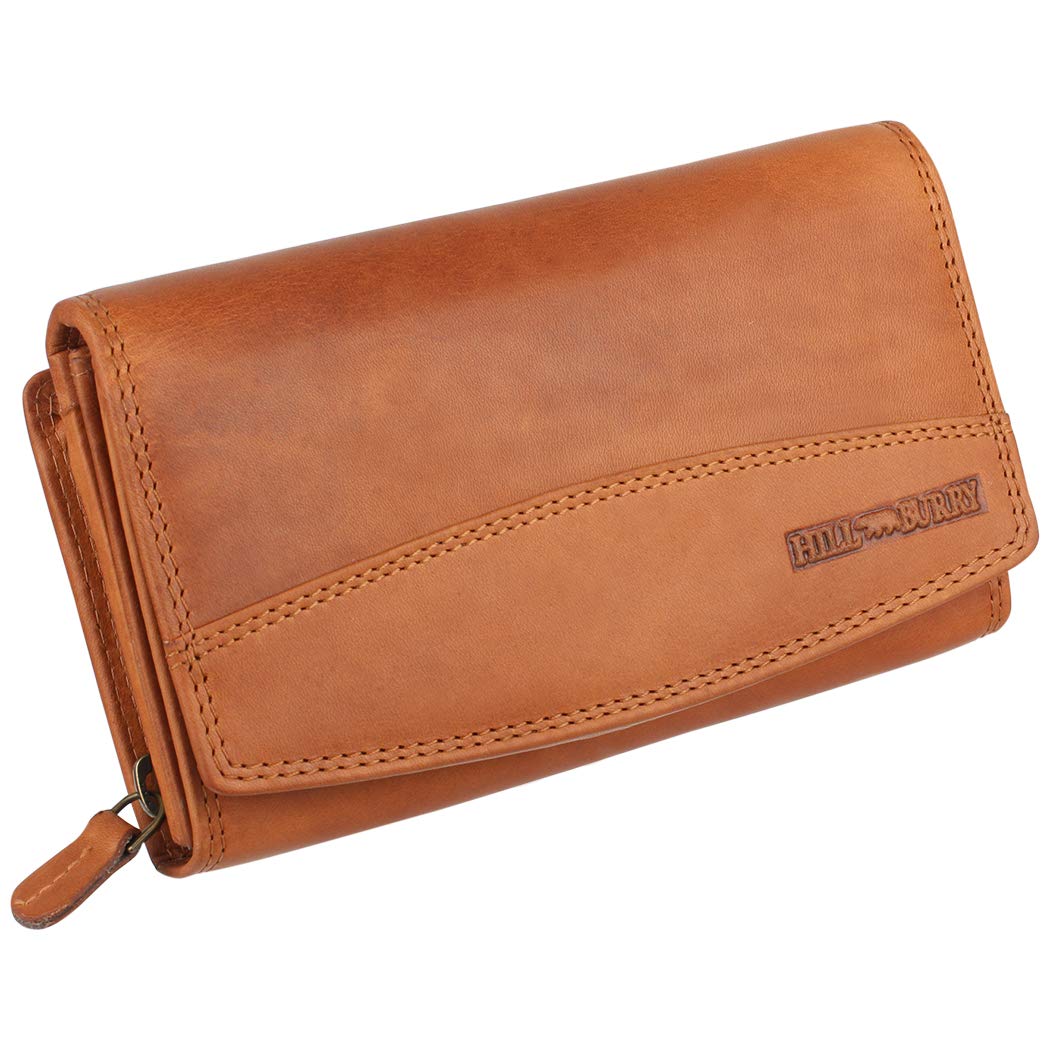 Hill Burry Geldbörse Damen Unisex Herren Portemonnaie echt naturgegerbt Leder | viel Stauraum | Sche