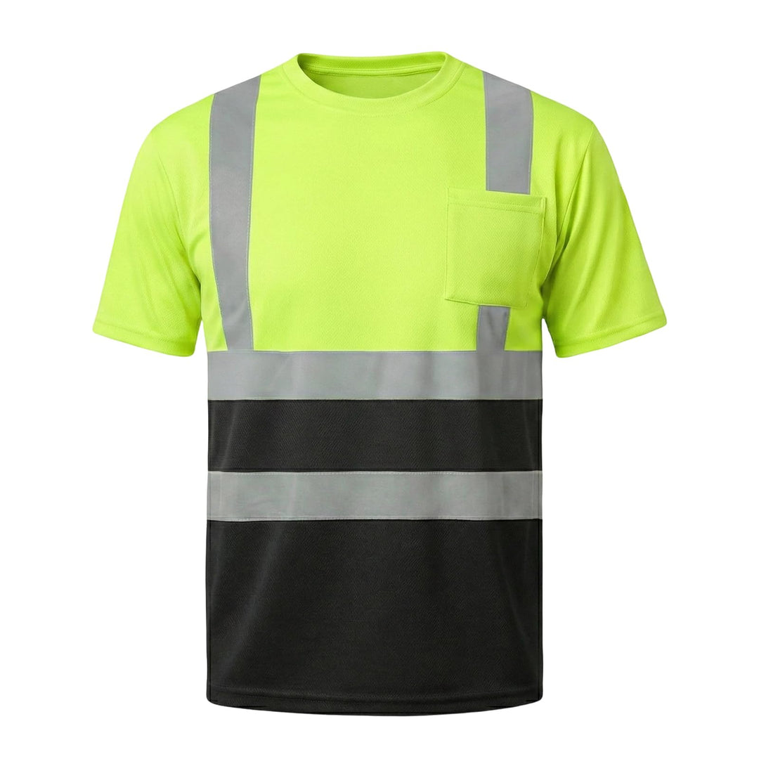 HYCOPROT Warnschutz T-Shirt Warnweste Reflektierend Warnweste Atmungsaktiv Leicht Kurzarmshirt Kurza