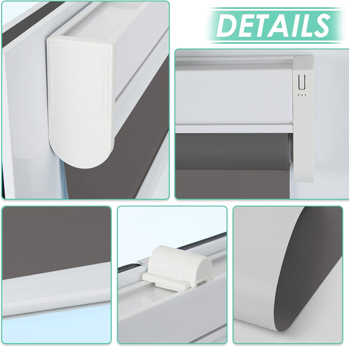 Allesin Elektrische Rollos mit Fernbedienung, Anthrazit Verdunklungsrollo, B50 x H130 cm Anthrazit,