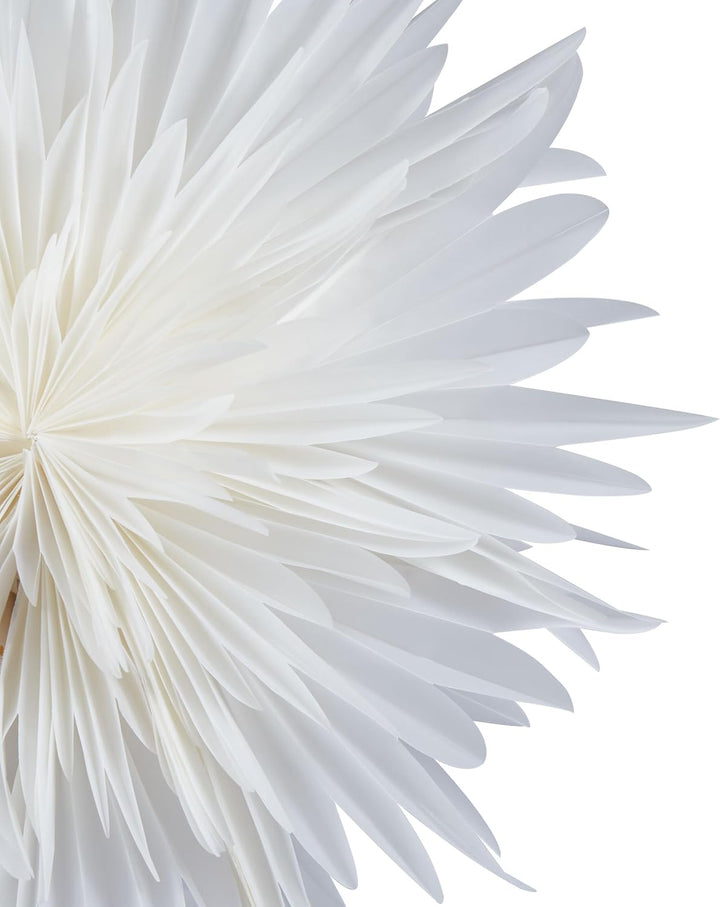 Beliani Dekorative Lampe Schneeflocke Stern Handgemachtes Papier und Eisen Weihnachtsdeko Weiss Sato
