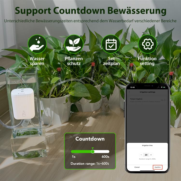 Haozee Automatisches Bewässerungssystem,Automatisches Bewässern für Garten, Balkonpflanzen, Topfpfla