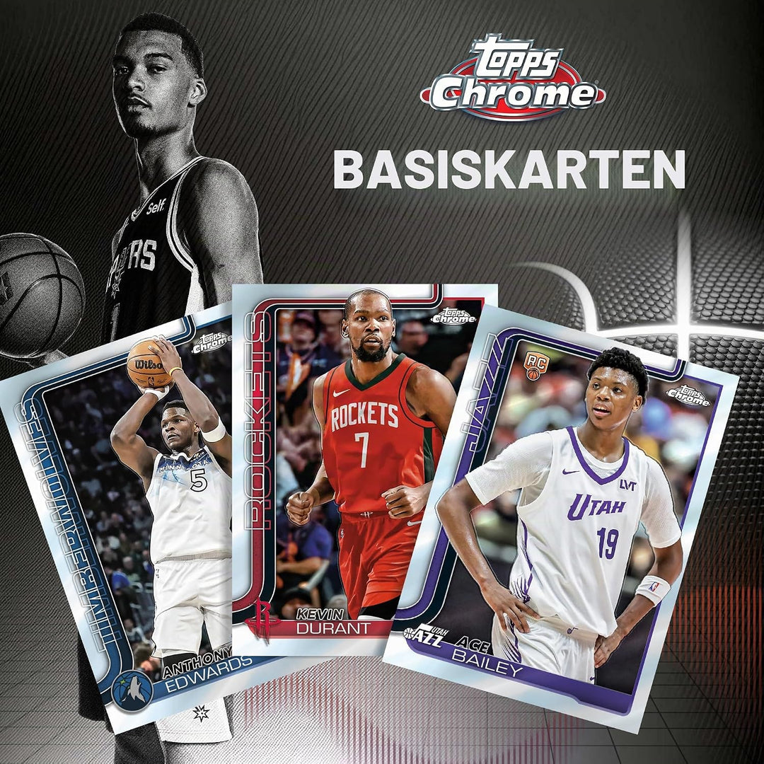 Topps 2025-26 Chrom-Basketball, werksseitig versiegelt, Vorteilsbox, Vorteilsbox