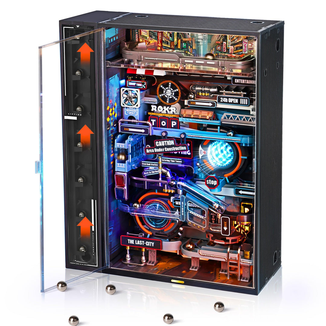 ROKR Kugelbahn Last City 3D Puzzle Erwachsene Modell Gaming Deko Setup Erweiterungsfähige Kits Cyber
