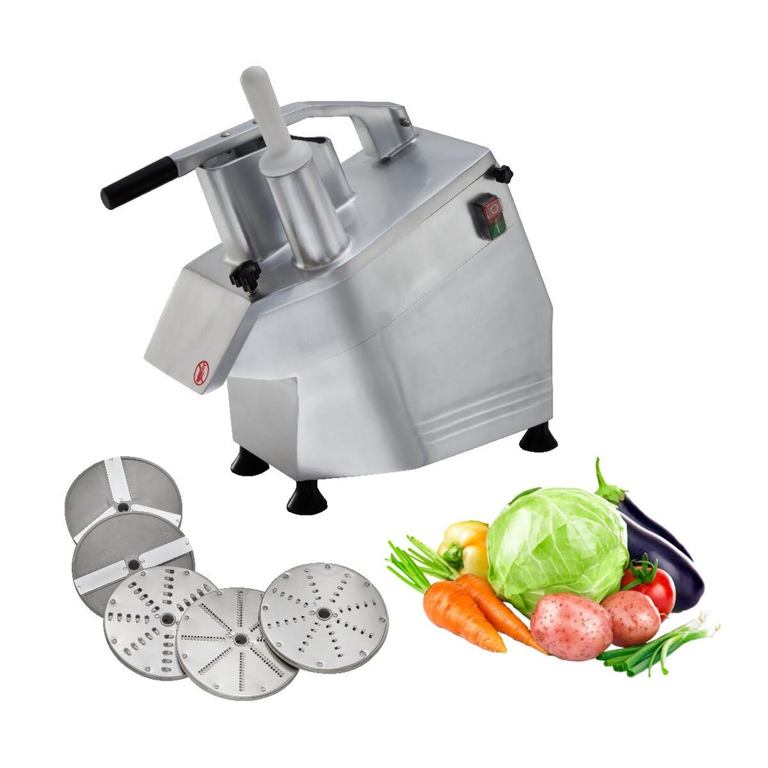GastroHero Gemüseschneider I Elektrischer Gemüseschneider I 300 kg/h Leistung I 5 Scheiben Ø 2-7 mm