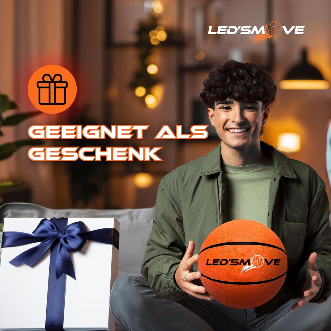 LED'S MOVE LED Leuchtender Basketball Outdoor Grösse 7, leuchtende Spiele im Dunkeln, Leucht Ball In