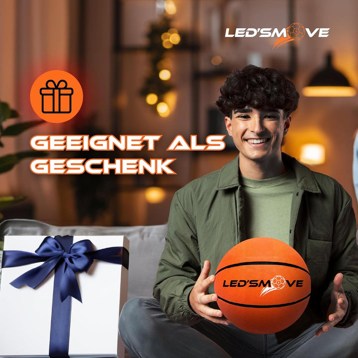LED'S MOVE LED Leuchtender Basketball Outdoor Grösse 7, leuchtende Spiele im Dunkeln, Leucht Ball In
