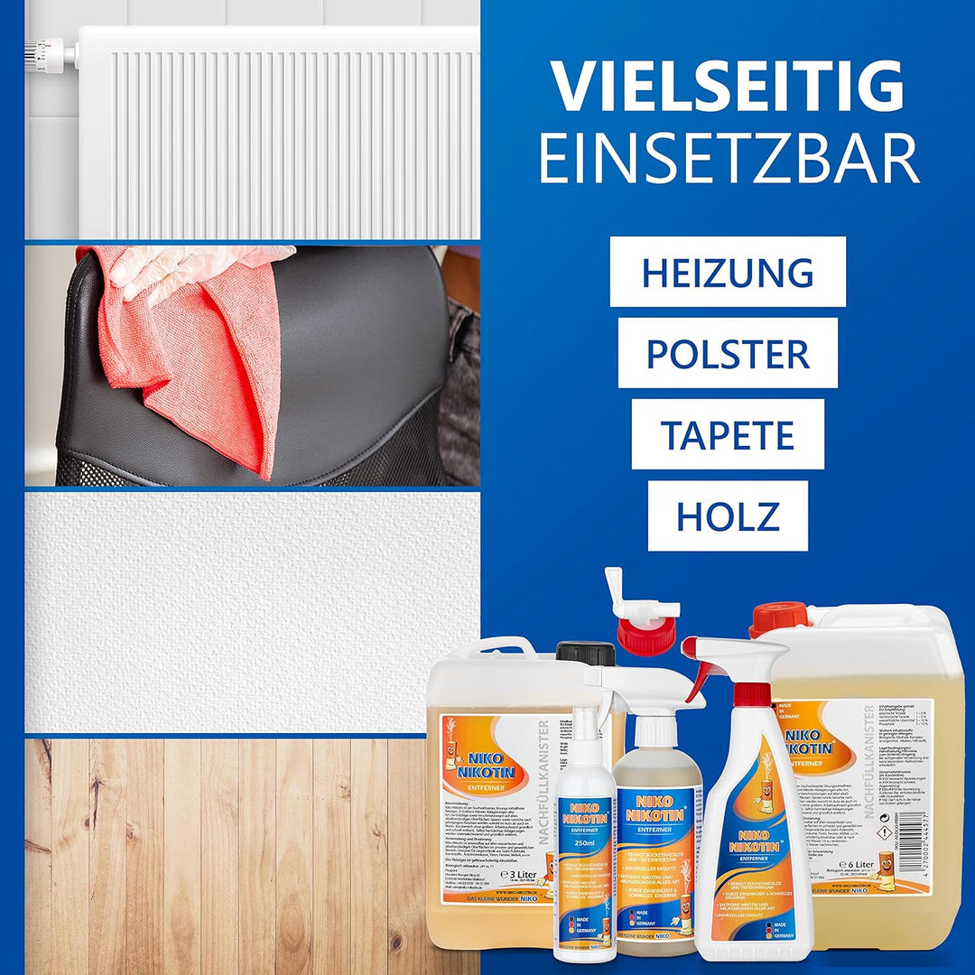 NIKO Nikotin® 6 Liter Kombi Kanister – Kunststoffreiniger in Profiqualität – Sprühflasche – hohe Rei