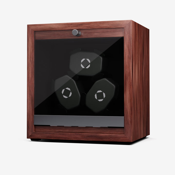 Klarstein Uhrenbeweger für Automatikuhren, Automatik-Uhrenbeweger für 3 Uhren mit Acryl-Tür, Automat