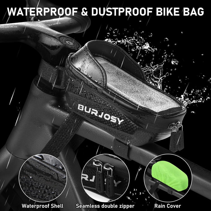 Wasserdicht Handyhalterung Fahrradtasche, Fahrradtasche Rahmen mit TPU-Touchscreen und Sonnenblende,