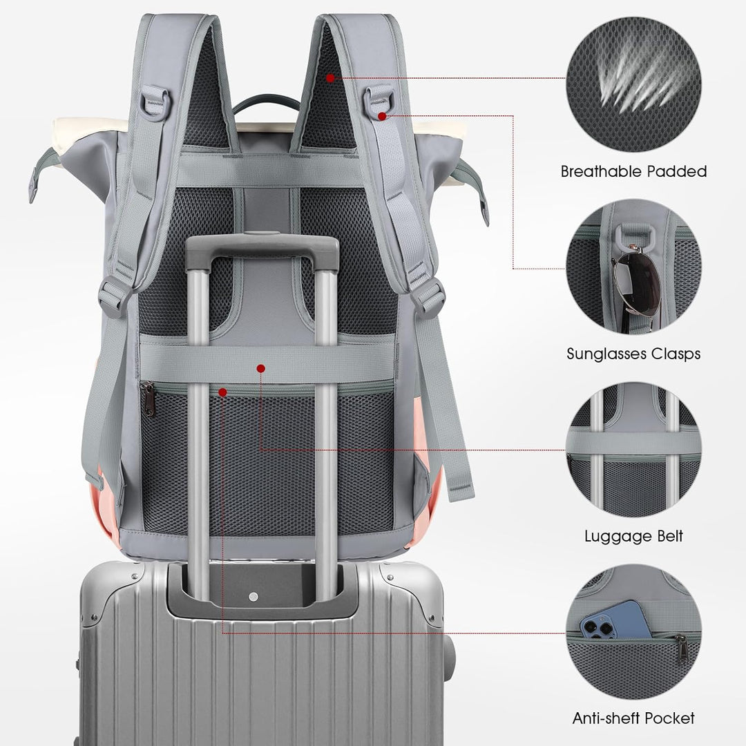 Lubardy Rolltop Rucksack Herren Damen Wasserdicht Rucksack Herren Laptop Rucksack 17,3 zoll Schulruc