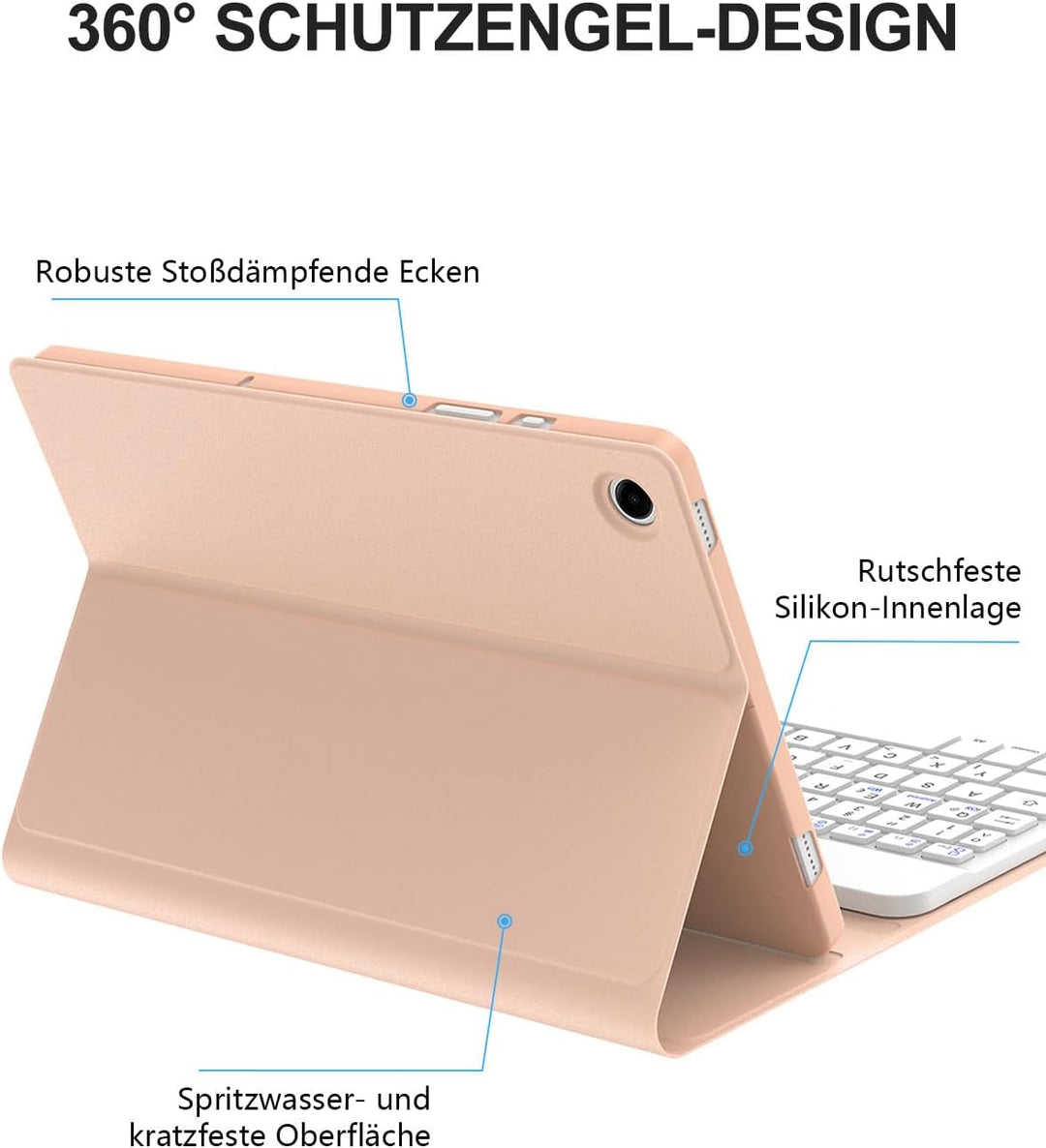 JADEMALL DE Tastatur Hülle für Samsung Galaxy Tab A9 Plus 2023 11 Zoll (SM-X210/X215/X216) - Abnehmb