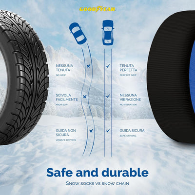 Goodyear Star Gripper Schneeketten zugelassen Italien EN 16662-1:2020 Zwei Schneeketten aus Stoff fü