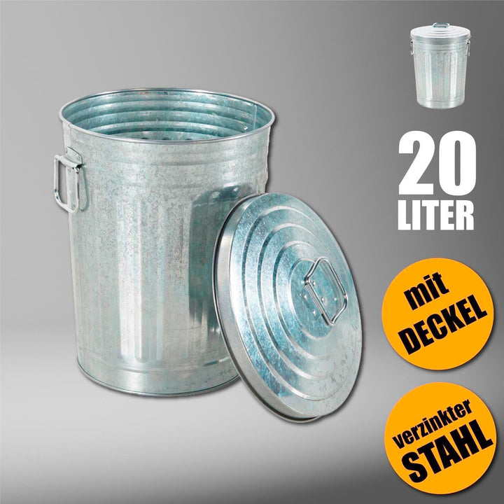 Mojawo 20L Oskartonne Aschetonne mit Deckel Ascheeimer Metalltonne Abfalltonne Küchen Mülleimer Abfa