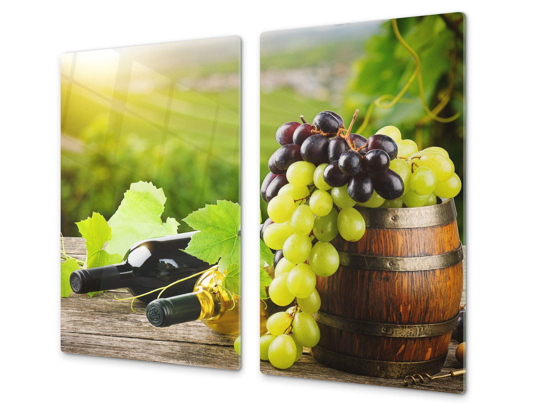 Küchenbrett aus Hartglas und Induktionskochplattenabdeckung – Schneideplatten SINGLE mit 60 x 52 cm