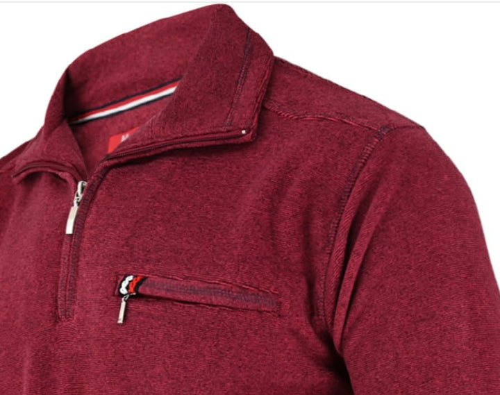 Soltice Herren Langarm Sweatshirt mit Brusttasche, Gestreifter Strickpullover mit Kragen, Meliert, W