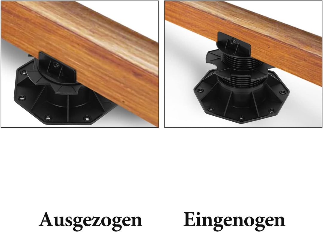 Eulenke Stelzlager 20 Stück Stellfuss höhenverstellbar 60-140mm Plattenlager - Stelzlager für Terras