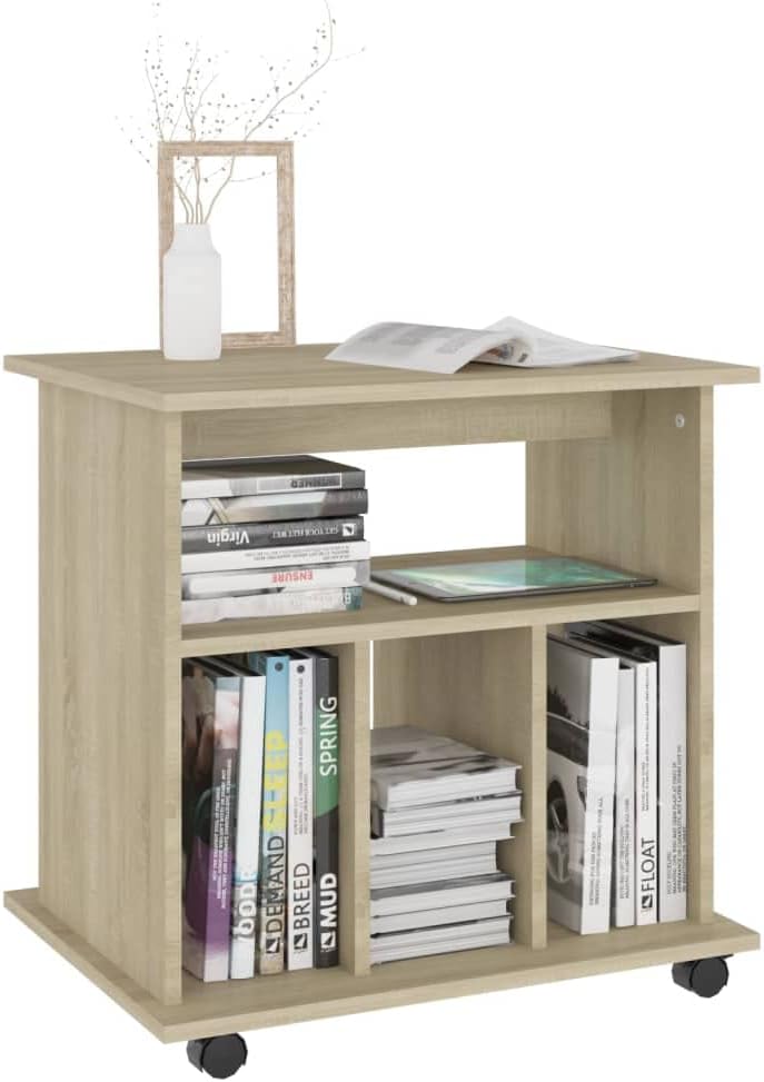 SDWEHO7 Rollschrank mit 4 offenen Fächern, Büroschrank für Wohnzimmer, Schlafzimmer, Office, Robust,
