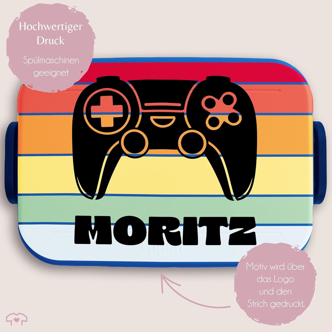 Kinder Bento Box Midi Lunchbox für Mepal Bentobox - Gaming - Controller Gamepad Game - 900 ml - Blau