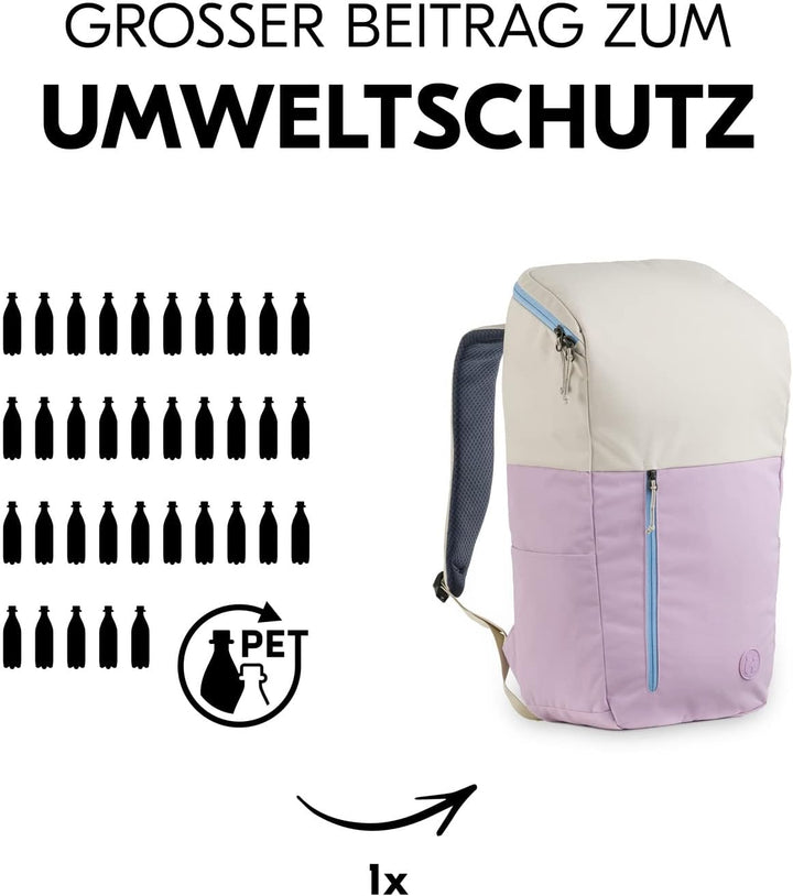 hauck Pack N Walk, Beige Lavendel - Wickelrucksack und Wickeltasche 22 Liter mit Innentaschen, Ausse