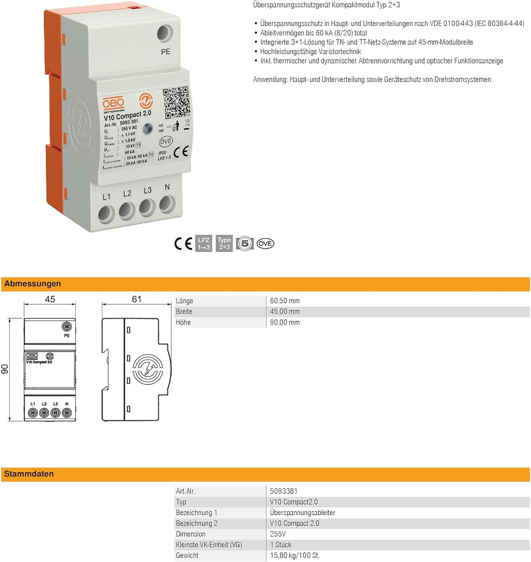 OBO® Bettermann V10 Compact 255V