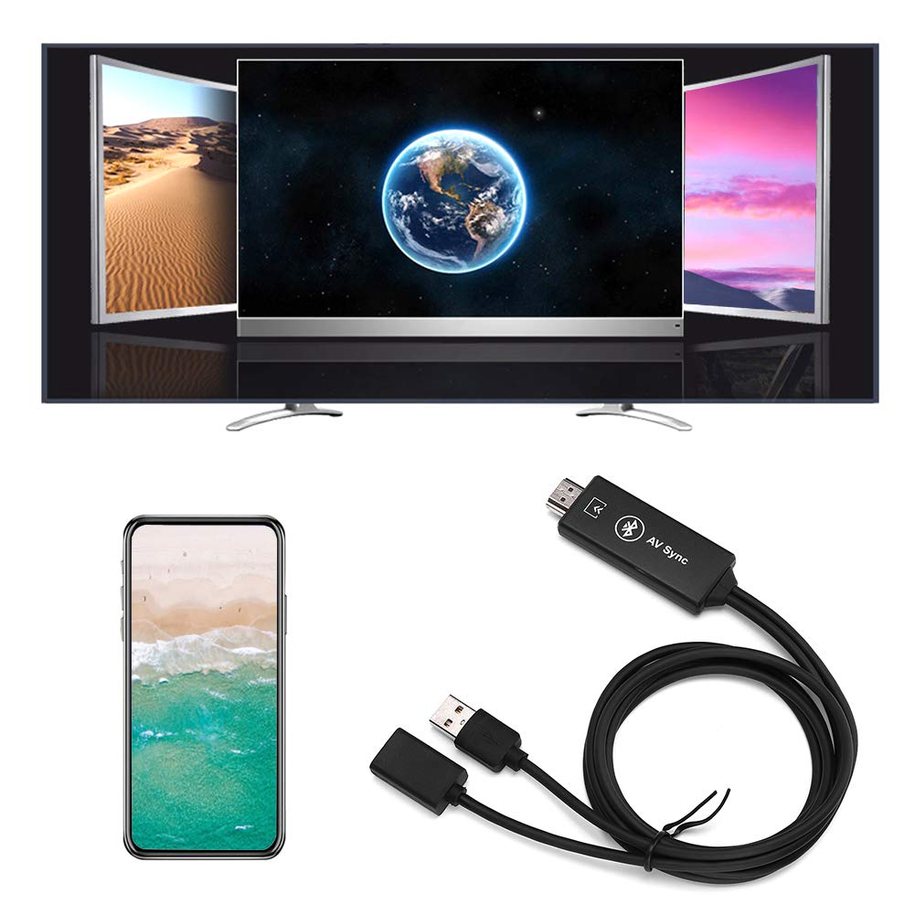 Tonysa Handy-zu-TV-Kabel 1080P USB/Typ-C-zu-HDMI-Adapter Spiegel Handy-Bildschirm zu TV/Projektor/ A