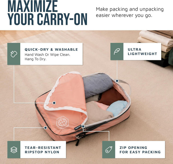 Kompressions-Packwürfel-Set für Reisen – leichter, robuster Kleidung-Organizer für Handgepäck und Ko