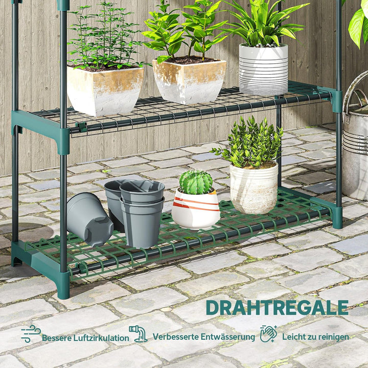 Outsunny 2er-Set Pflanzenständer, 4-Etagen 104 cm hoch Blumenständer für Innen Aussen, Pflanzenregal
