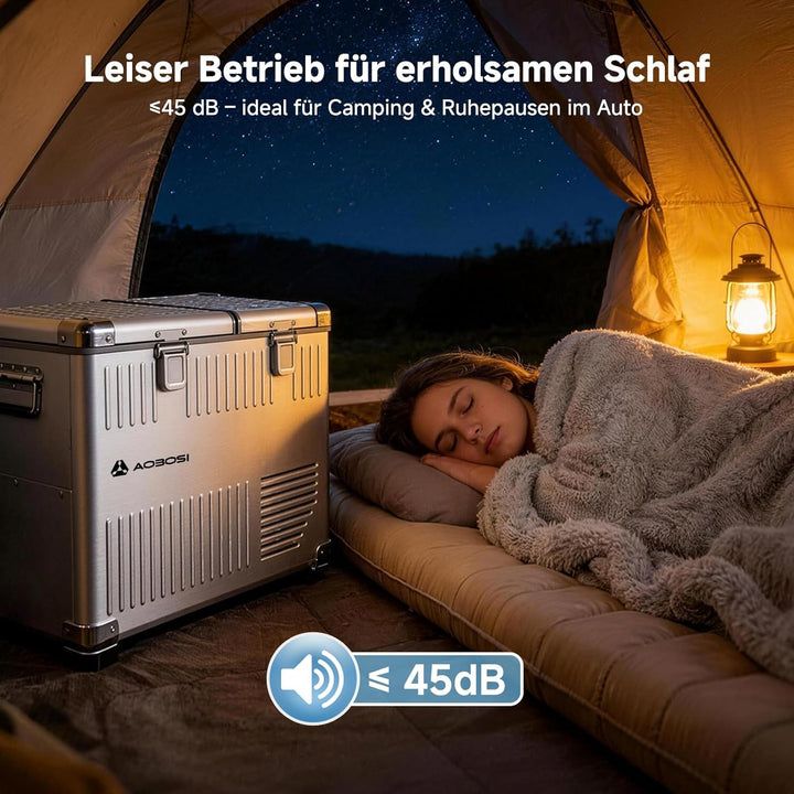 AAOBOSI Kompressor Kühlbox 50L, Dual Zone Kühlbox Kompressor, -20°C bis 20°C, Aluminium Auto Kühlsch