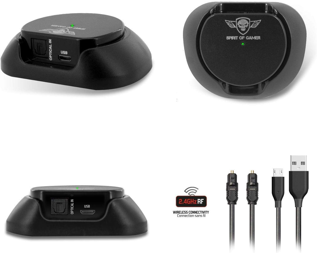 SPIRIT OF GAMER - XPERT-H1100 – Headset 7.1 Surround Black Pro Gamer - Kopfhörer - Weisse LEDs - Kun