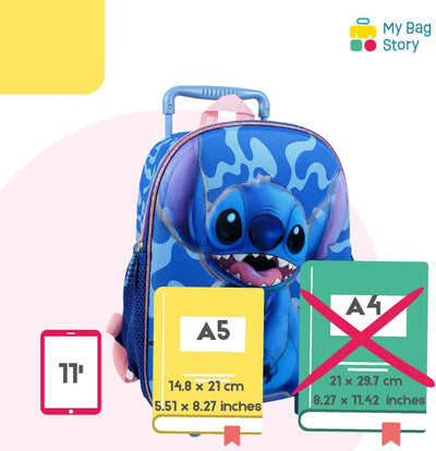 mybagstory - Trolley – Stitch – Blau – Kinder – Schule – Kindergarten – Grundschule – Schulranzen fü