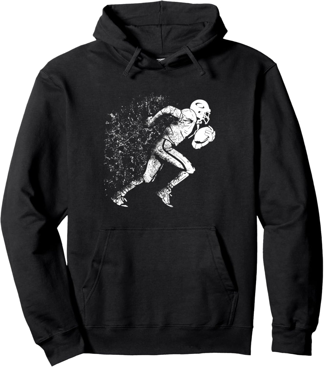 American Football Silhouette Fading Football Geschenk Pullover Hoodie