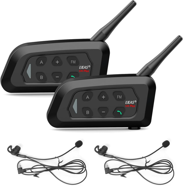 EJEAS V4C Plus Bluetooth Türsprechanlage für Fussballschiedsrichter, 1200 m, 4 Personen, die gleichz
