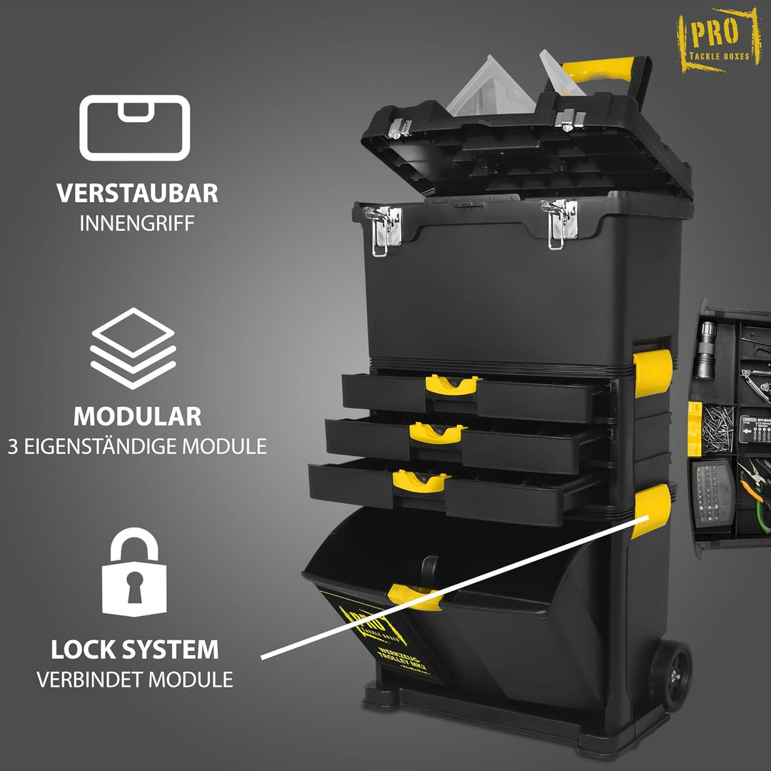 Werkzeugtrolley MK1 Modul Werkzeugkoffer Werkzeugkiste Werkzugkasten mit Rollen (82 x 46 x 26cm)