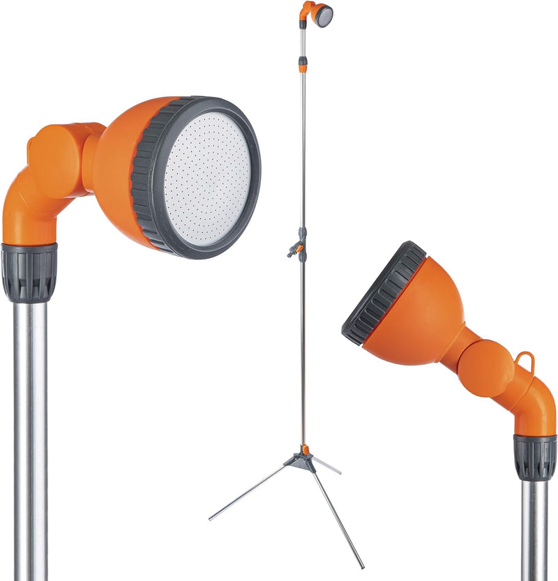 ONVAYA Gartendusche mit Stativ & Erdspiess | höhenverstellbar von 165 cm bis 225 cm | Duschstrahl st