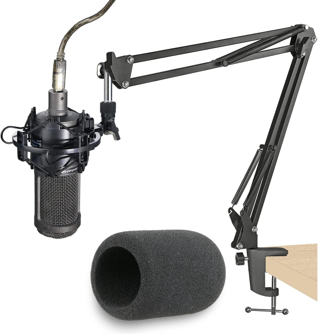 AT2020 Mikrofonständer mit Popschutz - Mikrofonarm mit Pop Filter für Audio Technica AT2020 AT2020US