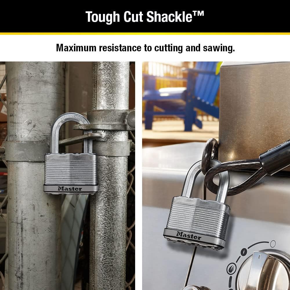 Master Lock M15XTLF Magnum robustes Outdoor-Vorhängeschloss mit Schlüssel, 2 Stück gleichschliessend