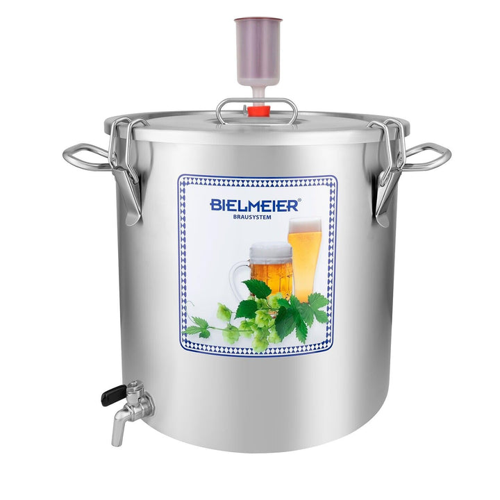 Bielmeier Läuterbottich Gärbottich Edelstahl 35 Liter Auslaufhahn 1/2" V4A Bier selber brauen Made i