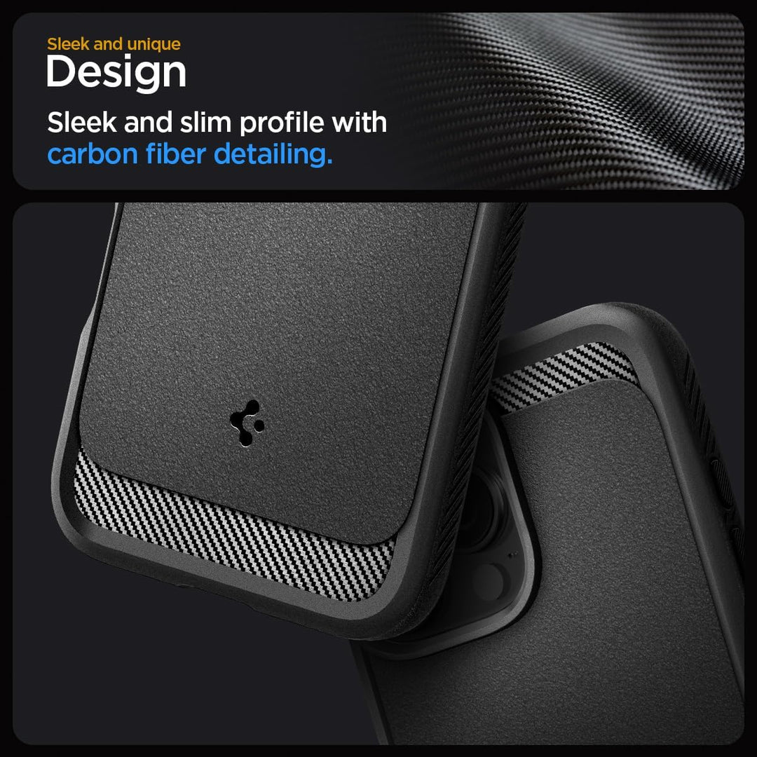 Spigen Rugged Armor MagFit Hülle für iPhone 16 Pro, Kompatibel mit MagSafe Zubehör -Matte Black iPho