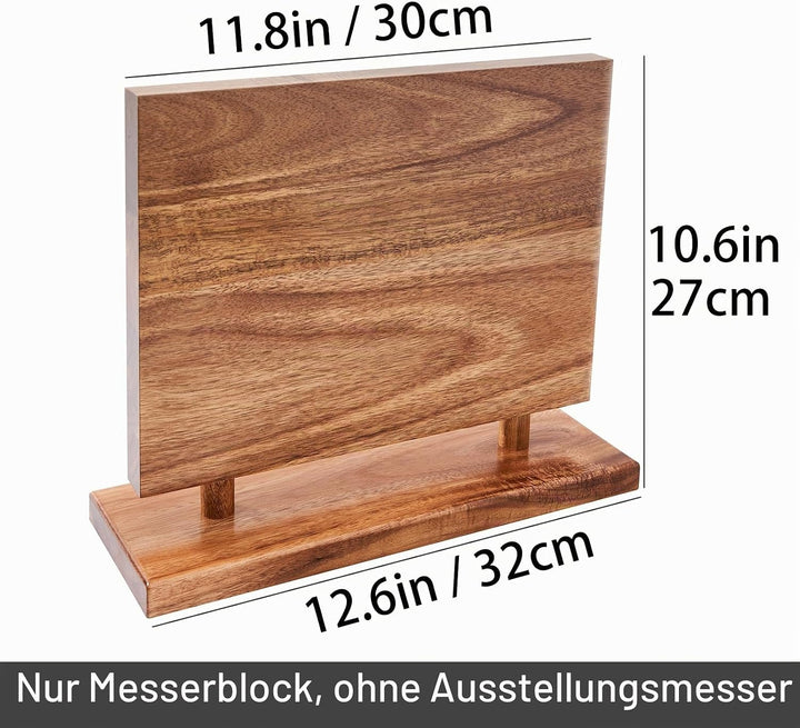 Magnetischer Messerhalter, doppelseitiger magnetischer Messerblock, ohne Messer, universeller Holzme
