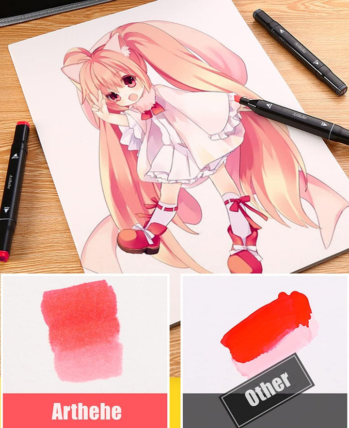 168 Farben Graffiti Stifte +2 Nr. 0 Farbmischstifte,ARTHEHE Twin Tip Marker Stifte Set für Manga Des